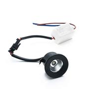 Foco LED Empotrable Pequeño Negro, Orificio 25/30 mm 1W Punto de Luz con Ángulo 30° para Caminos, Escaleras, Cielo Estrellado, Armario, Corredor, Vitrina, Estante