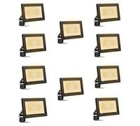Foco LED Exterior 100W, 10000LM 3000K Floodlight para Jardín Garaje,10PCS