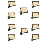 Foco LED Exterior 200W, 20000LM 3000K Floodlight para Jardín Garaje,10PCS