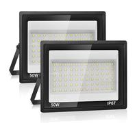 Foco LED Exterior 50W,Iluminación de Seguridad,7000K Blanco Frío,5000LM Super Brillante,IP67 Impermeable,72 LEDs,Foco de Exterior para Jardín,Patio,Garaje,Entrada de Coches,Taller,Pasillo (2 Piezas)