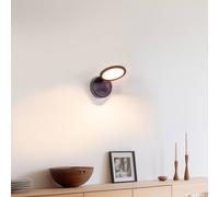 Foco LED Lindby Manel, negro, hierro, 18 cm de altura