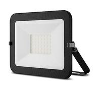 Foco LED negro de 30 W, foco exterior orientable con soporte de fijación, diseño plano, IP65