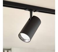 Foco LED para rieles Lindby Linaro, negro, Ø 7 cm, aluminio, CCT