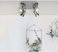 Foco LED para techo Kassandra | Lámpara de techo atemporal | Metal | Hierro/Cromo | Cabezales orientables | 4 x GU10, máximo 7W