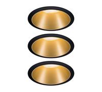 Foco LED Paulmann Cole, dorado-negro, juego de 3