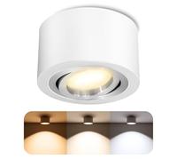 Foco LED plano con módulo LED regulable 5 W 2700 K y 4000 K, aluminio, Weiß - Lichtfarbe: Warmweiß 5.00W 230.00V, Iluminacion