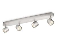 Foco LED regulable de techo/pared Philips Star, 4 unidades, bombillas no reemplazables, 4 bombillas, LED, 2700 K, 2000 lm, aluminio