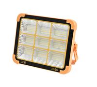 Foco LED Solar 100W con Batería Recargable, 288 LEDs de Alta Potencia, Carga Solar y USB, Iluminación Exterior 4-6 Horas, Panel Monocristalino 6V, Luz Potente para Jardín, Terraza, Garaje y Camping
