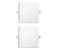 Foco LED Techo Empotrable 12W Cuadrada 170 x 170 x 11mm Downlight 3000K-6000K Blanco Cálido/Neutro/Frío 960LM Aluminio Focos Interior Ultraplano No Regulable Orificio 155 x 155mm (PACK 2 UNDS)