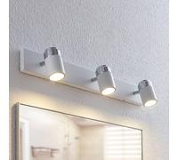 Foco Lindby Kardo, 3 luces, blanco, metal, IP44