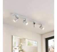 Foco Lindby Kardo, 4 luces, blanco, metal, IP44