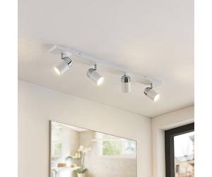 Foco Lindby Kardo, 4 luces, blanco, metal, IP44