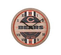 FOCO NFL Chicago Bears - Reloj de Pared de Barril de Madera con Logotipo del Equipo, Color del Equipo, Talla única