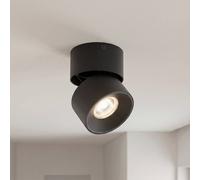 Foco PRIOS Rotari basic, 1 luz, negro, Ø 9 cm, GU10