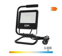 Foco proyector de led con pie 50w 4000lm 6400k luz fria black series e