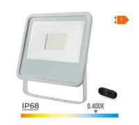 FOCO PROYECTOR LED 50W 3500lm 6400K LUZ FRIA 19,2x2,9x17,5cm BLANCO EDM