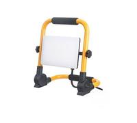 EDM Foco proyector LED de trabajo con pie y cable 50W 6000K 5400lm IP54 Amarillo y Negro