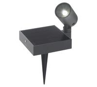 Foco solar de suelo LED de 1,3W con batería y panel fotovoltaico, grado de protección IP65, color gris oscuro