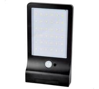 Foco Solar Exterior Aktive con Sensor de Movimiento 36 LED 300 Lúmenes, 11x3x19 Cm, Negro