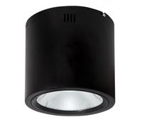 Foco superficie led tubular 20w 4000k negro 1600 lúmenes luz neutra o