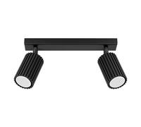 Sollux Lighting Lámpara de techo Karbon SL.1580 1x10 W Negro Aluminio 2 pantallas