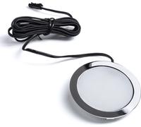Focos LED empotrables Giulia. Lámpara empotrable para muebles. Foco empotrable, diseño ultraslim. 12V / 3W / luz blanca neutra - 4000K / 65 x 12 mm / carcasa cromada