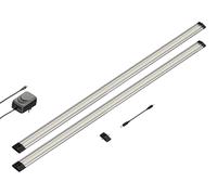 Focos LED empotrables SIRIS, diseño plano, 2 unidades, cada uno con 90 cm de longitud, 963 lúmenes por unidad, luz blanca cálida