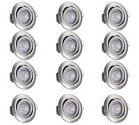 Focos LED empotrables techo Krog set de 12 plata
