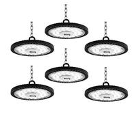 Focos LED Industriales 200W 6 Piezas, UFO Campana LED Industrial 20000LM | 6000K Blanco Frío, Ángulo de haz 120°, Súper Brillante 180 LEDs, IP65 Impermeable, Iluminación para Naves Industriales Taller