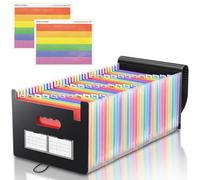 Fododo Organizador de archivos expandible, 37 bolsillos, carpeta organizadora de documentos A4, carpeta portátil de acordeón para facturas, papeleo, almacenamiento escolar y oficina (negro)