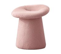 FOELANNE sentado en la espalda, taburete de maquillaje, respaldo curvado, multicolor, compacto, otomana, para dormitorio, sala de estar, espacios pequeños (rosa)