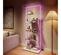 Foerpl - Mueble para vitrina, cristal, 5 capas, armario, vitrina con cerradura, 186,5 x 34,5 x 78,5 cm, vitrina, cristal LED, vitrina, cristal, para colección con puerta de muebles, vitrina, salón