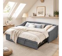 FOERPL Sofá cama convertible de 90 x 200 cm de tela aterciopelada - 2 plazas individual extraíble con marco extensible acolchado