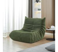 FOERPL - Sofá perezoso individual, suelo, tejido suave, lana de cordero, sillón de lectura, cómodo, calefactor, 1 plaza para casa, dormitorio, oficina, color verde