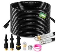 Fogmiea 20M - Manguera limpiadora de tuberías para Kärcher serie K & HD | Con 3 adaptadores + 2 boquillas rígidas + giratorias, presión máxima de trabajo de 160 bar, hasta 40 °C y manguera interior