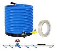 Fogmiea Cable calefactor (2 m, 34 W, autorregulable, protección contra | 17 W/m, IP68, 0 °C encendido/10 °C apagado. Cable frío de 1,8 m + 10 m de cinta de fibra de vidrio. Para tuberías de agua.