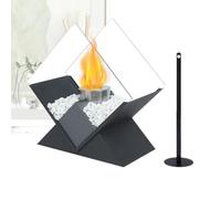 Fogón de sobremesa Chimenea para balcón con Pantalla Cortavientos de | Chimenea de Sobremesa Balcón Fiesta Camping Exterior Fogata Portátil
