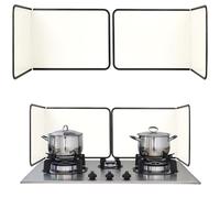 FoiiLiio 2 Piezas Protector Salpicaduras Cocina, Protector Salpicaduras Pared con Revestimiento Antiadherente, Antisalpicaduras Cocina, Plata, Plegable, para Cocina, Asado, Fregadero (Beige)