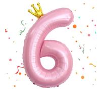 Foil Globo Numero 6,Globo Número 6 Rosa Globos