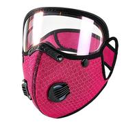 Fokayo Mascarilla antipolvo reutilizable con filtro de carbono y gafas protectoras ajustables; sistema de filtración de 5 capas para carpintería y seguridad profesional