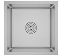 Foknhdi Fregadero de cocina de acero inoxidable, 40 x 40 cm, hecho a mano | Fregadero de cocina moderno de acero inoxidable con revestimiento anticondensación y aislamiento acústico para un