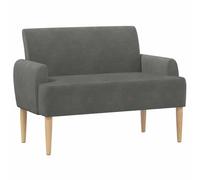 Foknhdi Loveseat - Sofá de dos plazas de pana de 2 plazas con cierre de botón, tapizado con patas de madera, para salón y dormitorio, color gris oscuro, 116 x 67 x 81 cm