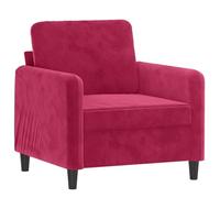 Foknhdi Sillón de terciopelo, color rojo vino, 78 x 77 x 80 cm, pequeño sofá con estructura de metal, diseño moderno, cómodo y resistente, para salón, dormitorio, oficina