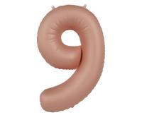 Folat 10459 Globo Rosa Numero 9 - Vintage Rose - Ultra Matt - 86 cm - Decoraciones de Cumpleaños de Fiesta Para Aniversario Graduación Inflar con Helio o Aire
