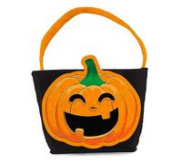 Folat 23874 Bolsa de truco o trato Calabaza - ¡Halloween BoOo! - 27x20x10 cm - Decoración de Halloween: calabaza, fantasma, araña, bruja