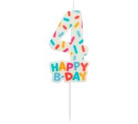 Folat 24114 Velas de Pastel - Vela Cozy Sprinkles Número 4-7 cm Adornos para pasteles para fiestas de cumpleaños, aniversario de Bodas, fiesta de Graduación, baby shower, fiesta de niños