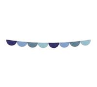 Folat 24319 Decoraciones de fiesta de papel azul Guirnalda de abanicos - Bold Blue - 4 metros - Decoraciones para bodas, festivales, carnavales, decoración de cumpleaños, baby shower