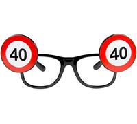Folat 24940 Zahl 40 - Gafas de señal de tráfico de 40 cumpleaños, unisex para adultos, multicolor, Zahl 40