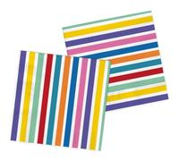 Folat 61926 Vajilla de fiesta Servilletas Fiesta 33cmx33cm 20 piezas Rayas Color Pop - Servilletas de papel para Cumpleanos, Fiesta infantil, Despedida de Soltera, Compromiso, Boda, Aniversario