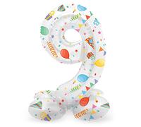 Folat B.V.-Folienballon stehend Zahl Folat 63969 Aluminio Número Figura 9 Joyful Party Multicolor 72 cm-decoración globos para cumpleaños, aniversario (no se necesita helio), talla única